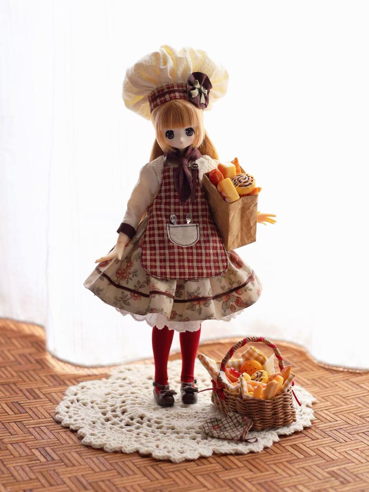 1/6ドール用 シェフ服セット 田園風｜Blythe・リカちゃん・オビツ