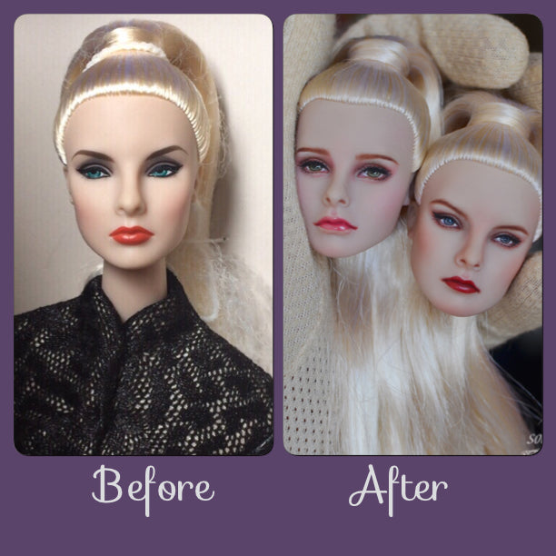 Hand-Painted Figure Faceup | Detailed Makeup with Traditional Brush | Custom BJD Face Painting