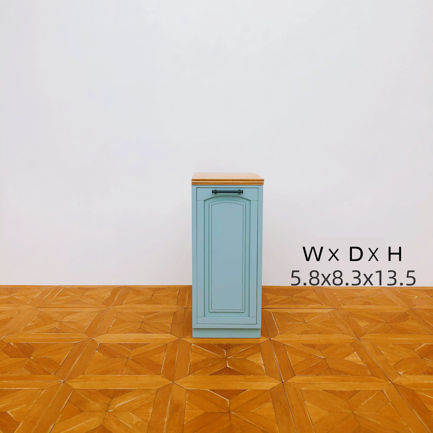 1/6 Scale Dollhouse Kitchen Furniture Set – 9-Piece Modular Cabinets in White & Vintage Blue | BJD & Blythe Miniature Kitchen
