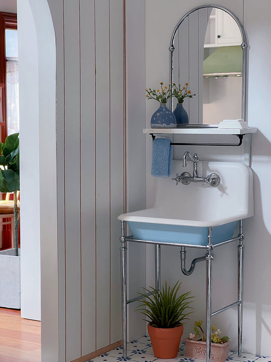 1/6スケール ヴィンテージシンク&蛇口 – ミニチュアキッチン/バスルームドールハウス家具 | BJD&ブライス用アクセサリー