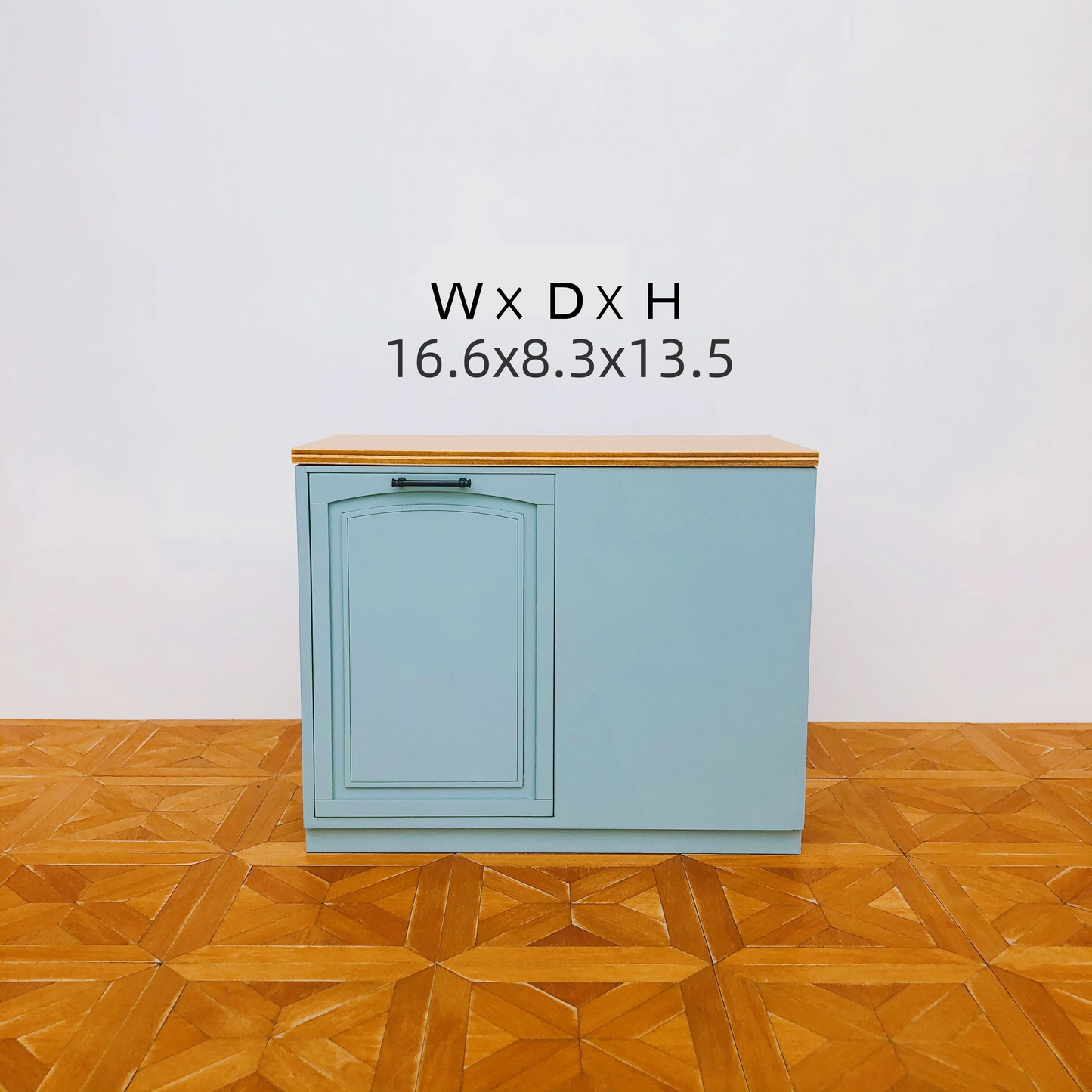 1/6 Scale Dollhouse Kitchen Furniture Set – 9-Piece Modular Cabinets in White & Vintage Blue | BJD & Blythe Miniature Kitchen