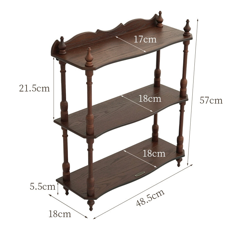 Vintage solid wood desktop storage shelf, cup holder, figurine toy desktop shelf, multi-layer display shelf