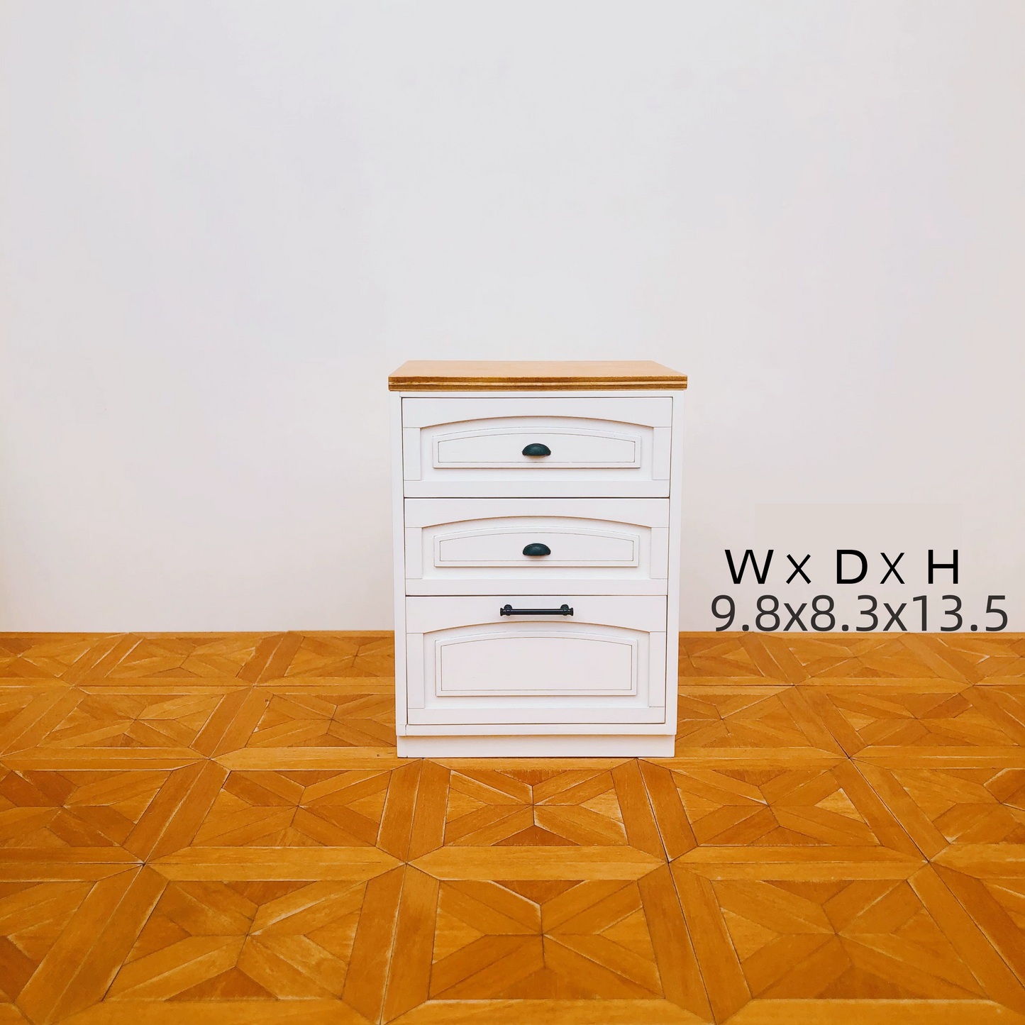 1/6 Scale Dollhouse Kitchen Furniture Set – 9-Piece Modular Cabinets in White | BJD & Blythe Miniature Kitchen