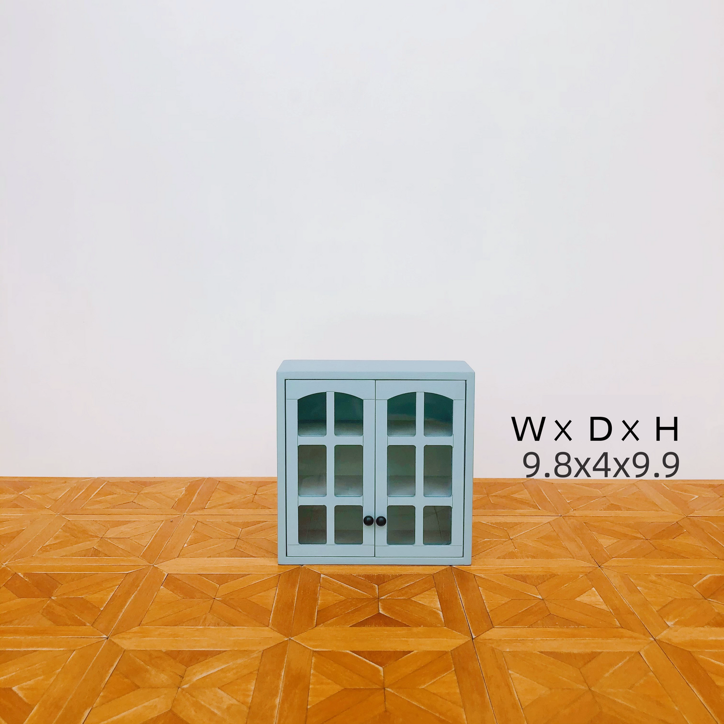 1/6 Scale Dollhouse Kitchen Furniture Set – 9-Piece Modular Cabinets in White & Vintage Blue | BJD & Blythe Miniature Kitchen