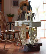 アンティーク装飾パネル ミニチュアミシン ディテール