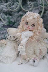 『予約販売』ブライス・オビツ24／22、リカちゃん　対応 フィッシュテールセット｜ウール調マーメイドスカート（ファーショール追加可）