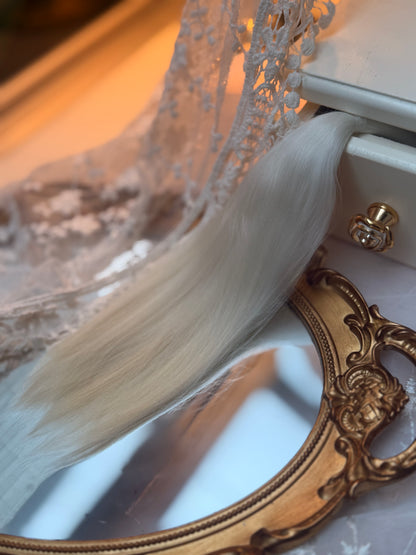 High-Gloss Mohair  for Dolls | White ｜Straight 25-30cm