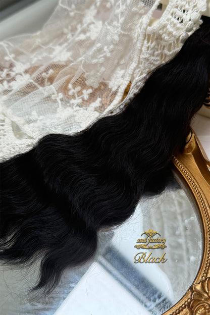 ドール用高光沢モヘア｜ブラック　25-30cm