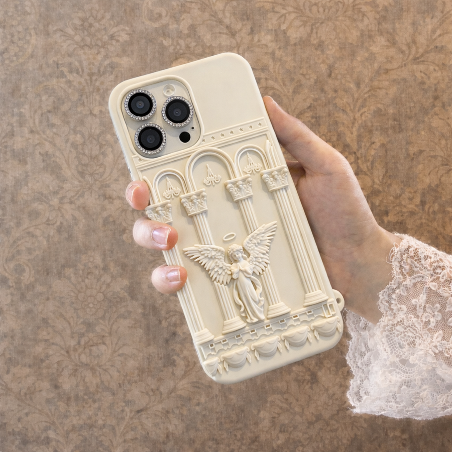 芸術的なiPhoneケース – 独立系デザイナースタイル | 複数のモデルをご用意 | 天使の祈り