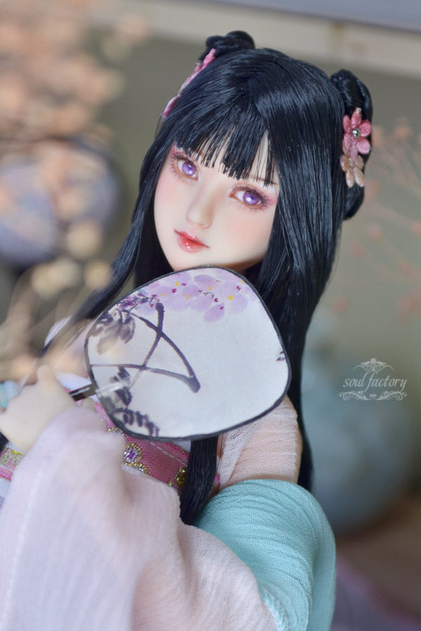 【展示のみ】手描きオビツ人形フェイスアップ｜唐代風彫刻目付き手描き人形