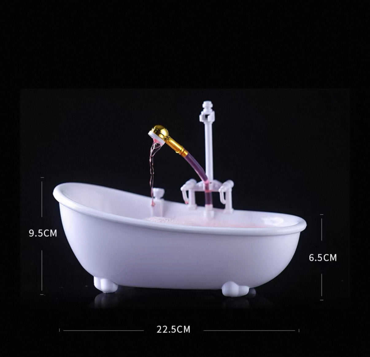 1/6スケール電動ミニチュアバスタブ - 人形やアクションフィギュア用の電池式水スプレーおもちゃ
