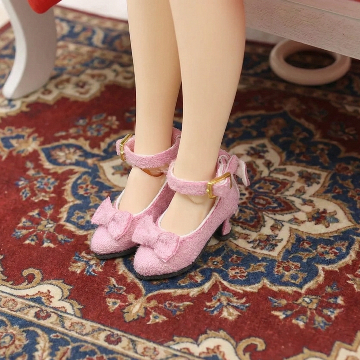 1/6ドール用 サテンリボン ハイヒールシューズ｜バックリボン フォーマル 多色