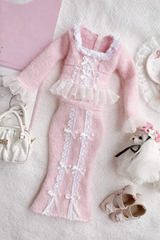 『予約販売』ブライス・オビツ24／22、リカちゃん　対応 フィッシュテールセット｜ウール調マーメイドスカート（ファーショール追加可）