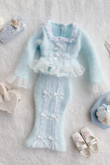 『予約販売』ブライス・オビツ24／22、リカちゃん　対応 フィッシュテールセット｜ウール調マーメイドスカート（ファーショール追加可）