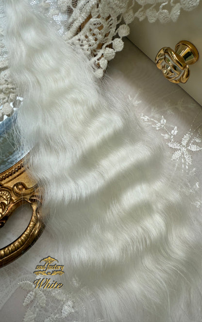 ドール用高光沢モヘア｜ホワイト　25-30cm