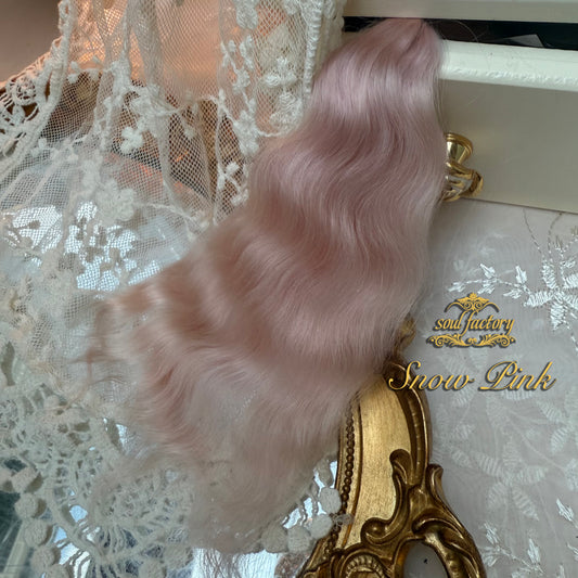 ドール用高光沢モヘアウィッグファイバー | スノーピンク 20～25cm