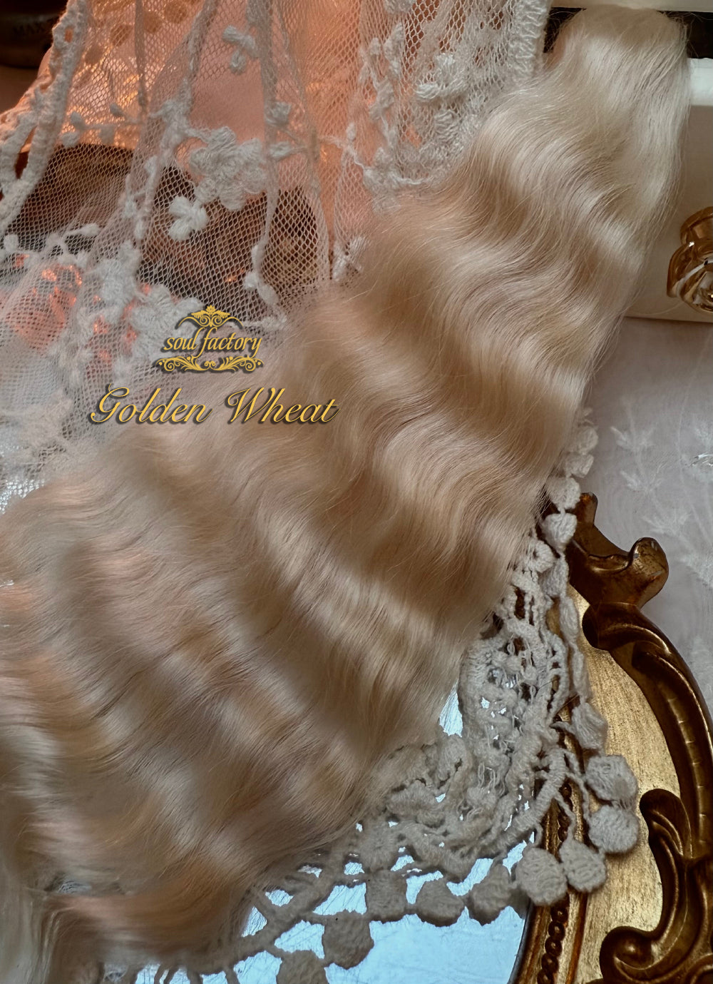 High-Gloss Mohair for Dolls | Golden Wheat 20-25cm