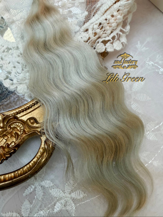 ドール用高光沢モヘアウィッグファイバー | リリグリーン 20～25cm