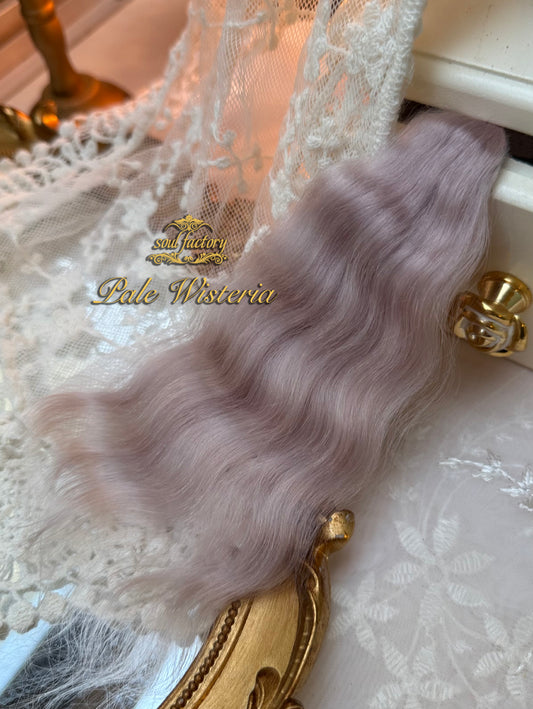 人形用高光沢モヘアウィッグファイバー｜淡いウィステリア 20～25cm
