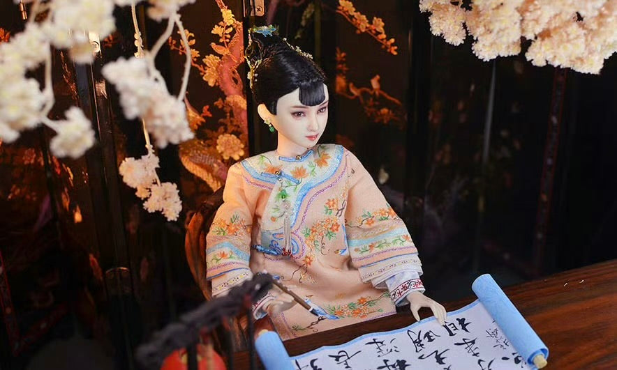 中国宮廷風ドールハウス 漆屏風ディスプレイ例