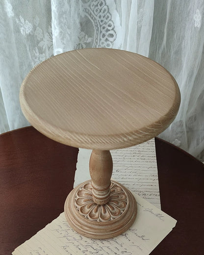Handmade Vintage Carved Round Table – Multi-Color Options | Fits 1/3, 1/4, 1/6 Scale Dolls