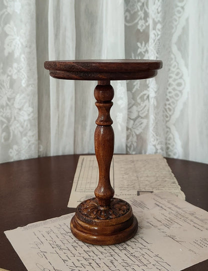Handmade Vintage Carved Round Table – Multi-Color Options | Fits 1/3, 1/4, 1/6 Scale Dolls