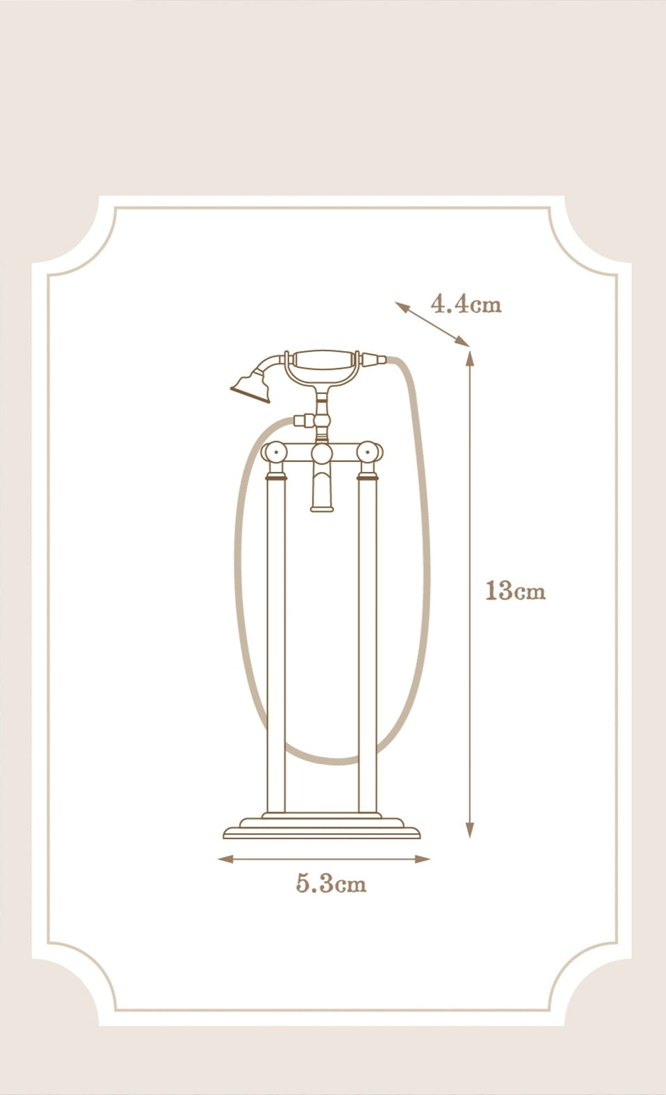 1/6スケール ヴィンテージシャワーヘッド - BJD＆ブライス用ミニチュアドールハウスバスルームアクセサリー（ゴールド＆シルバーカラー）