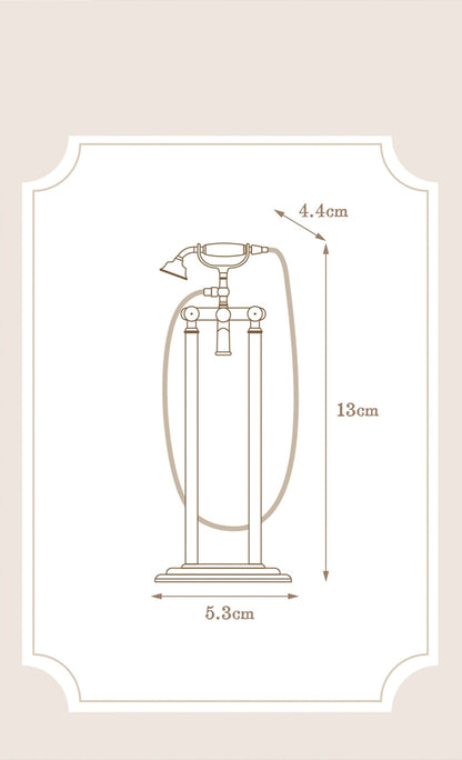 1/6スケール ヴィンテージシャワーヘッド - BJD＆ブライス用ミニチュアドールハウスバスルームアクセサリー（ゴールド＆シルバーカラー）