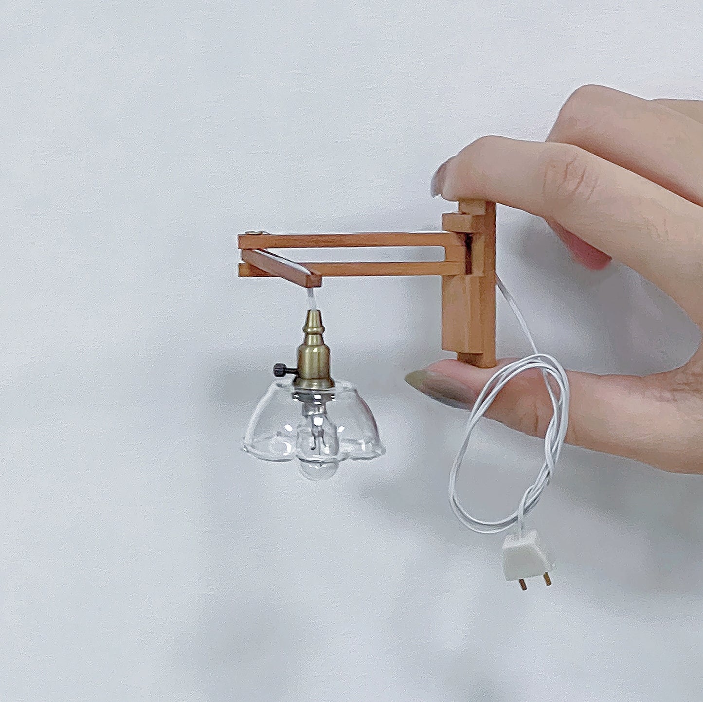 1/6スケール ドールハウス照明 シャンデリア 折りたたみ式ウォールランプ＆ランプスタンド | BJD＆ブライス用プラグインアンビエントミニチュアライト