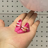 1/6ドール用 ハイヒール ハートメリージェーンシューズ｜Blythe・Obitsu24対応｜黒・白・ローズピンク