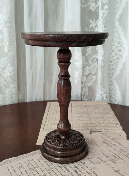 Handmade Vintage Carved Round Table – Multi-Color Options | Fits 1/3, 1/4, 1/6 Scale Dolls