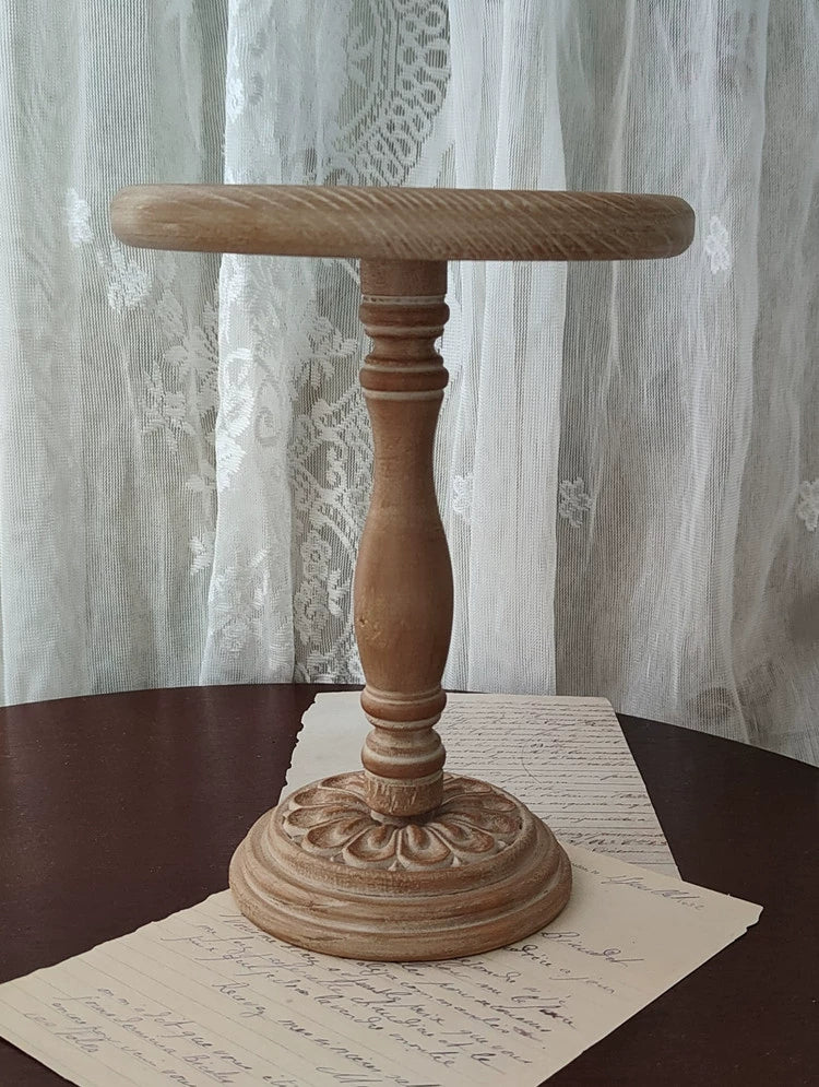 ハンドメイド ヴィンテージ彫刻ラウンドテーブル｜1/3・1/4・1/6ドール家具（多色展開）