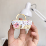 1/6ドール用 かごバッグ＆ピクニックバスケット｜藤編みデザイン｜夏コーデ・ドールハウス小物