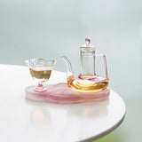 花見に｜耐熱ガラス 貴妃壺＋茶杯　携帯茶器セット バッグ付き