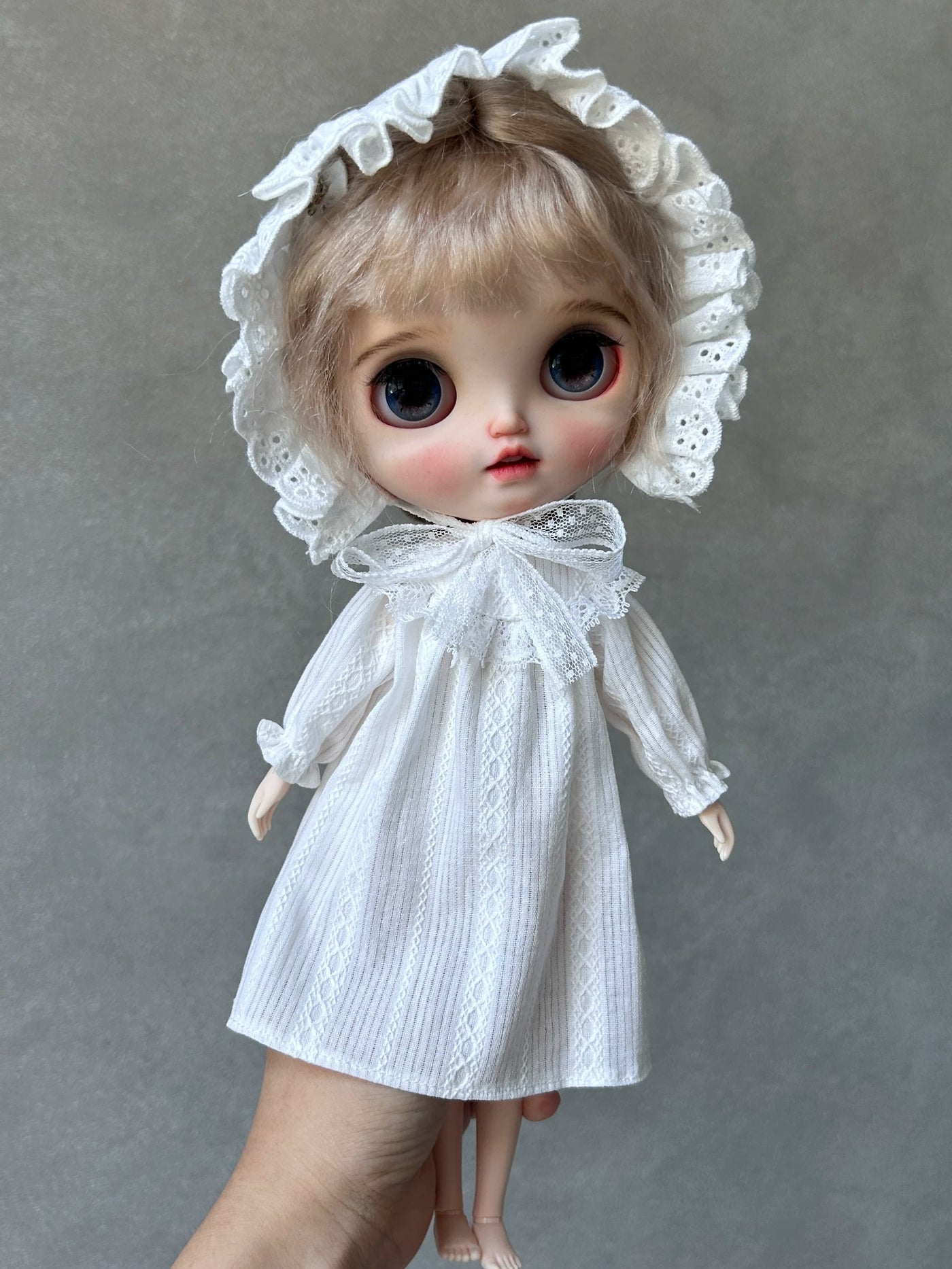 リトルクロス ブライス 新しいベビー服 パジャマ AZ ホワイト ob24 長袖ドレスパジャマ シングルスカート