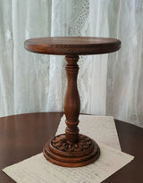 ハンドメイド ヴィンテージ彫刻ラウンドテーブル｜1/3・1/4・1/6ドール家具（多色展開）