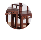 1/6スケール 中国アンティーク風 テーブル＆官帽椅子セット｜シノワズリ ドールハウス家具（椅子2脚＋テーブル1点）