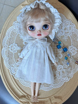 リトルクロス ブライス 新しいベビー服 パジャマ AZ ホワイト ob24 長袖ドレスパジャマ シングルスカート