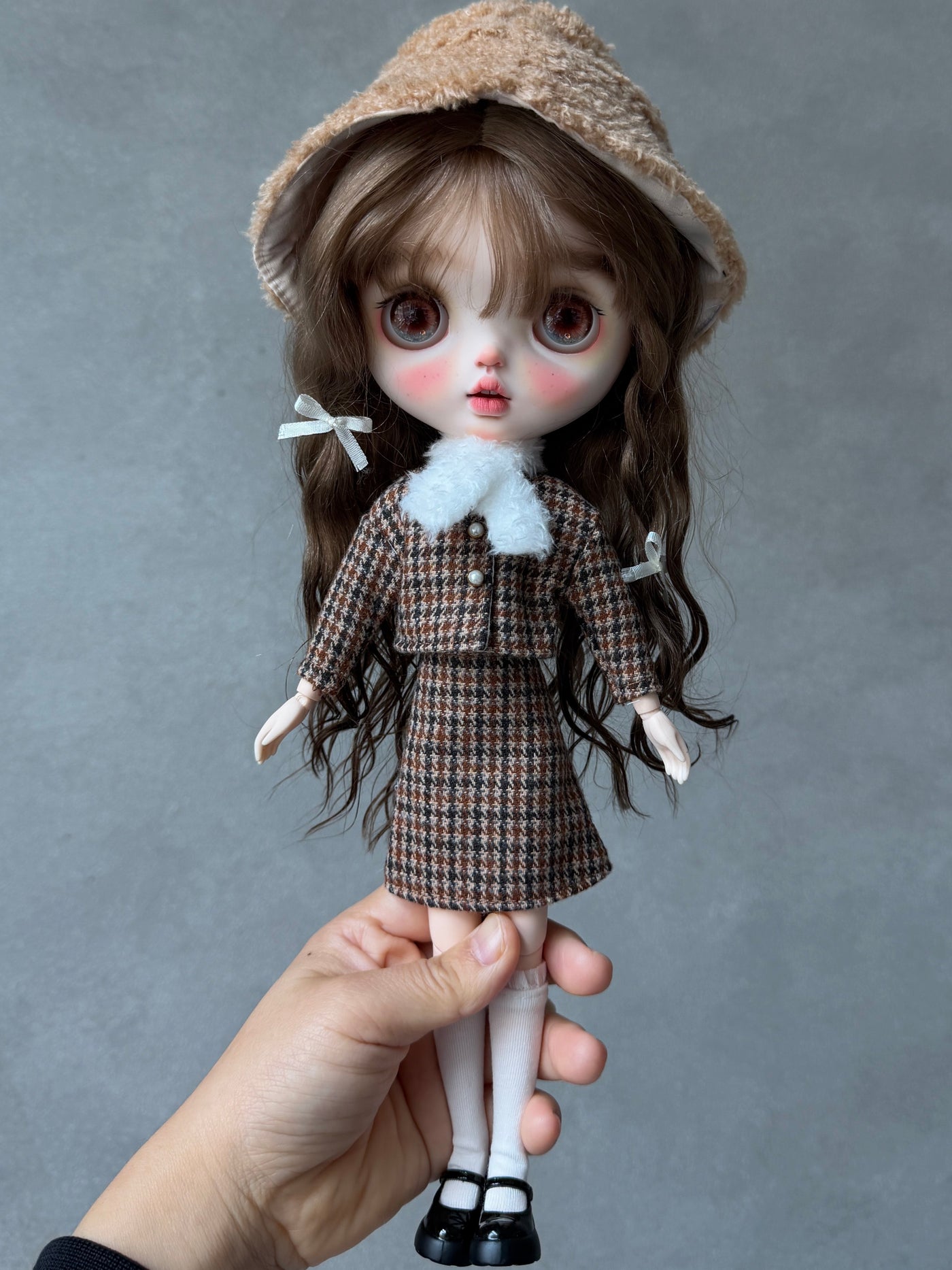 1/6ドール用 ツイード上下セット｜多色展開｜Blythe・Obitsu24・Azone・Licca・Cherryちゃん対応