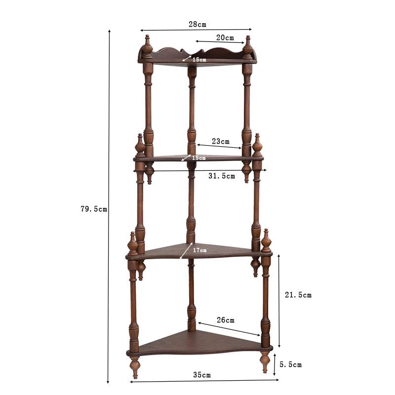 Vintage solid wood desktop storage shelf, cup holder, figurine toy desktop shelf, multi-layer display shelf