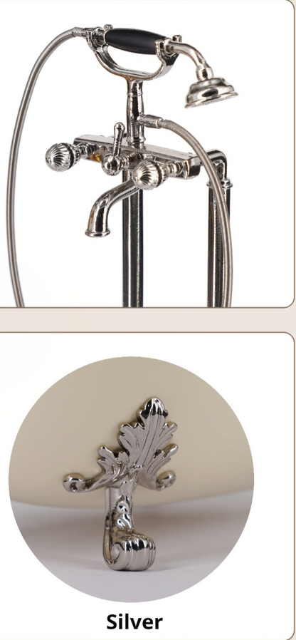 1/6スケール ヴィンテージシャワーヘッド - BJD＆ブライス用ミニチュアドールハウスバスルームアクセサリー（ゴールド＆シルバーカラー）