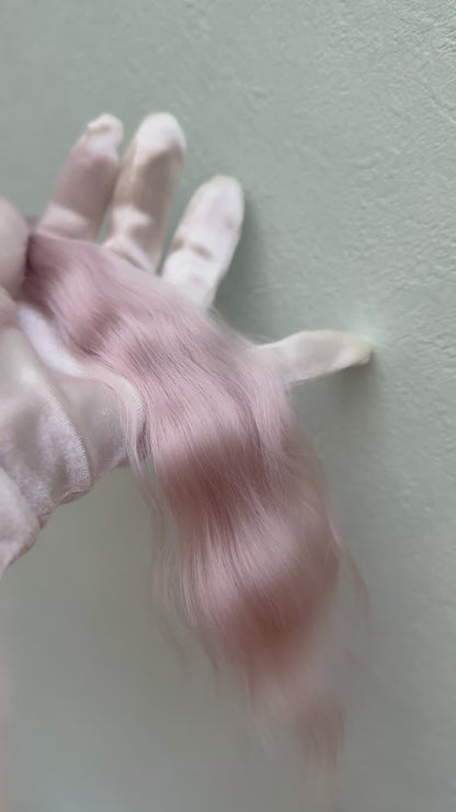 人形用高光沢モヘア｜ピンクパール 20～25cm