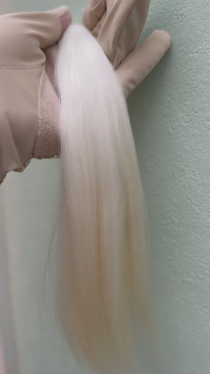 High-Gloss Mohair  for Dolls | White ｜Straight 25-30cm