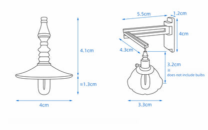 1/6スケール ドールハウス照明 シャンデリア 折りたたみ式ウォールランプ＆ランプスタンド | BJD＆ブライス用プラグインアンビエントミニチュアライト