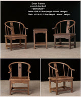 1/6スケール 中国アンティーク風 テーブル＆官帽椅子セット｜シノワズリ ドールハウス家具（椅子2脚＋テーブル1点）